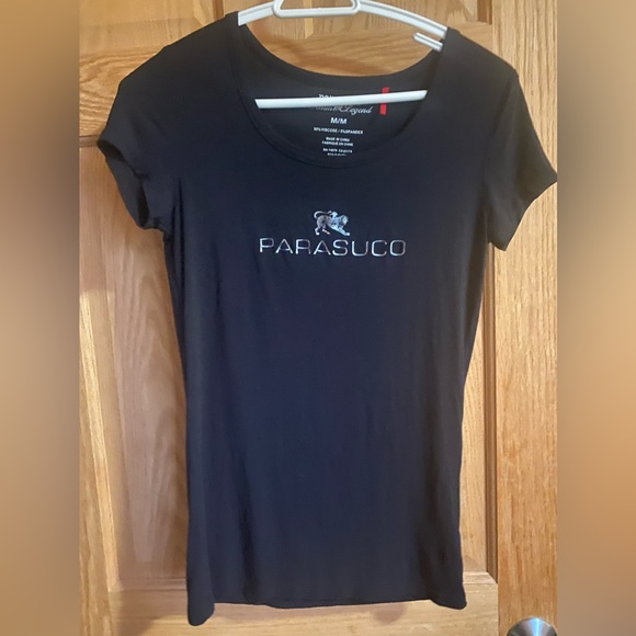 Black Parasuco T-shirt with silver details M - Picture 1 of 1